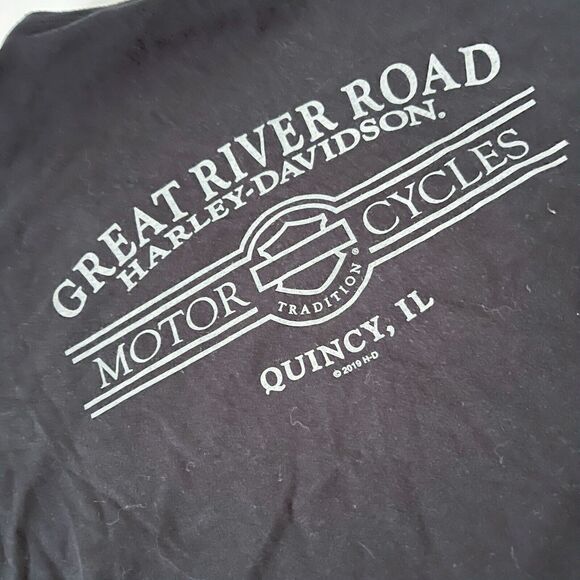 Harley-Davidson Motorcyles Womens XL US Marine Corps Black Graphic Tee Shirt Top - Picture 15 of 16